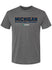 Michigan Speedway Outline T-Shirt in Grey - Front View