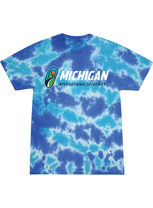 Products Michigan Track Logo Tie Dye T-Shirt in Blue - Front View