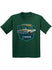 Youth Michigan International Speedway Retro Car Tee in Green - Front View