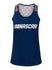 Ladies NASCAR USA Checkered Lace Tank Top in Blue - Front View