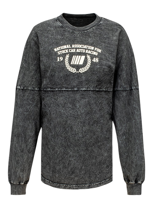 Ladies National Association for Stock Car Auto Racing Checkered Spirit Jersey in Black - Front View
