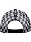 NASCAR Checkered Mesh Hat in White and Black - Back View