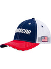 NASCAR Americana Mesh Hat in Red, White and Blue - Angled Left Side View