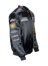NASCAR Retro Satin Jacket in Black - Angled Right Side View