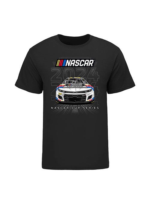2024 Youth NASCAR Schedule T-Shirt in Black - Front View