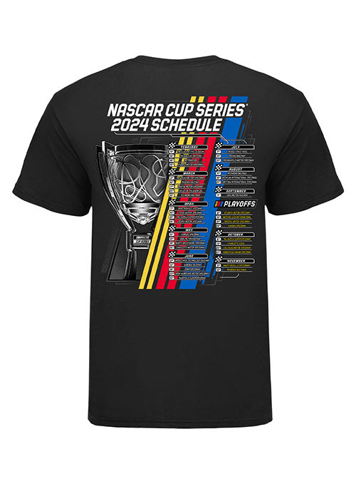 2024 NASCAR Schedule T-Shirt in Black - Back View