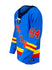 NASCAR Hockey Jersey in Blue, Red and Yellow - Angled Left Side View View