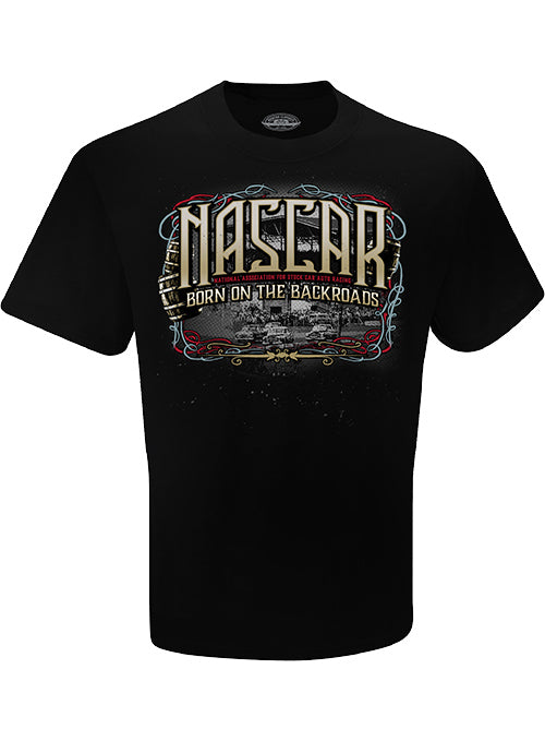2026 NASCAR Bootleg Beginnings T-Shirt In Black - Front View