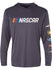 NASCAR Retro Logos Performance Hooded Long Sleeve Shirt in Black - Front View