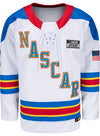 2026 NASCAR Hockey Jersey in White - Front View