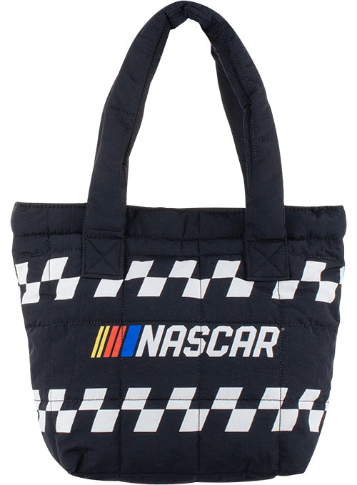 NASCAR Small Quilted Puffy Tote in Black - Front View