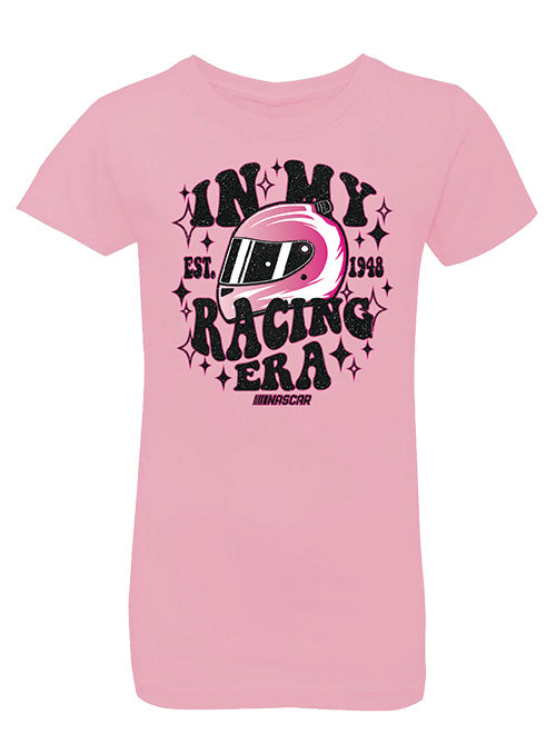 2026 Youth Girls NASCAR "In My Racing Era" T-Shirt In Pink - Front View