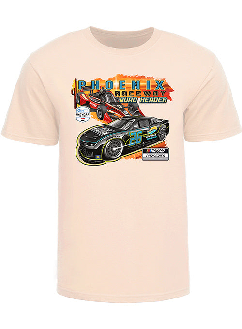 Phoenix Raceway 2026 Quadruple Header T-shirt in White - Front view 