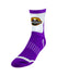 Championship Weekend Logo Crew Socks in Purple - Angled Left Side View