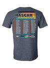 2023 NASCAR Championship Weekend Past Champions Heather Navy T-Shirt - Back View
