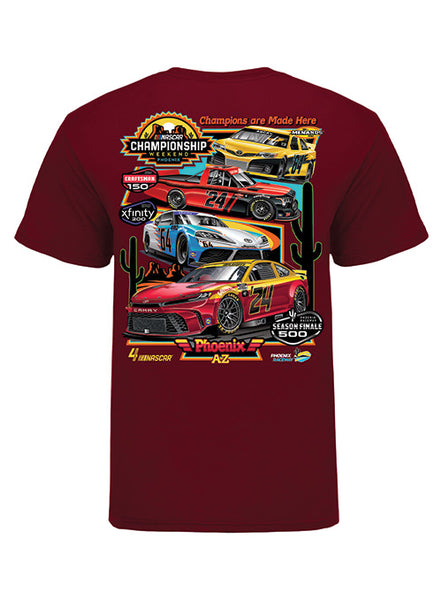 2024 Championship Weekend Quad Header T-Shirt | Pit Shop Official Gear