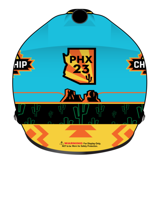 2023 Phoenix Championship Weekend Mini Size Replica Helmet - Back View