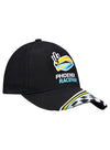 Phoenix Checkered Stripe Hat in Black - Angled Right Side View
