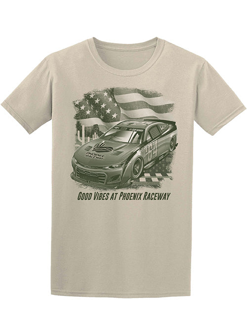 Phoenix Raceway Americana T-shirt in White - Front View
