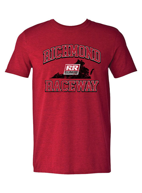 Richmond Raceway Collegiate T-Shirt in Red - Front View