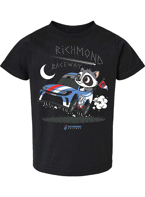 Youth Richmond Raceway Raccoon Mascot Car Tee
