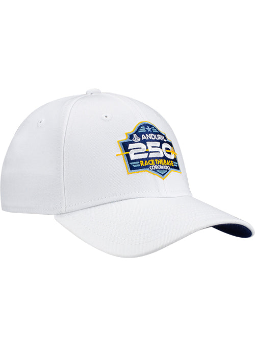 San Diego Anduril 250 Coronado Race The Base Flex Hat by New Era in White - Front right view