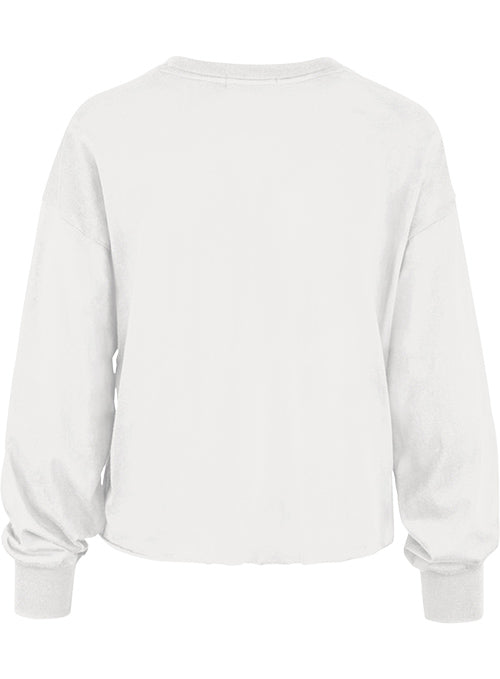 Ladies San Diego '47 Brand Parkway Crewneck Sweatshirt In White - Back View