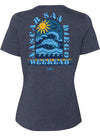 Ladies Track Arch Wave San Diego Weekend Tee in Blue - Back View
