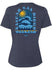 Ladies Track Arch Wave San Diego Weekend Tee in Blue - Back View