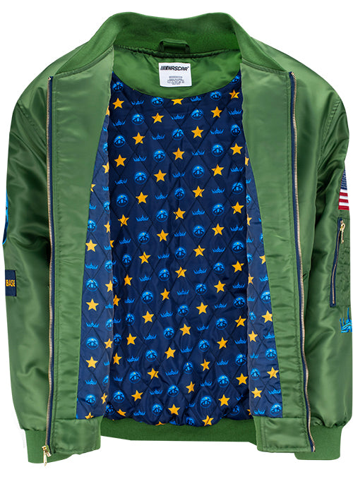 2026 San Diego Weekend Bomber Jacket in Green - interior View