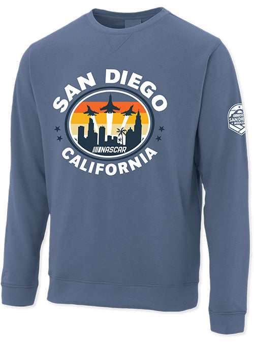 Men's San Diego Weekend Race the Base AHead Crewneck in Blue - Front view