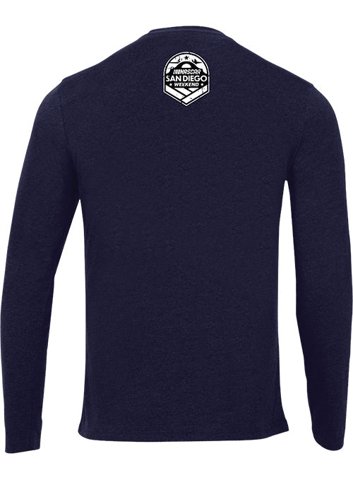 2026 San Diego Weekend AHead  Race the Base Long Sleeve Tee in Blue - Back View