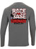 Men's San Diego Weekend Race the Base AHead Long Sleeve Tee in Grey - Back view