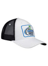 2024 Geico 500 Trucker Patch Hat in White and Black - Angled Right Side View