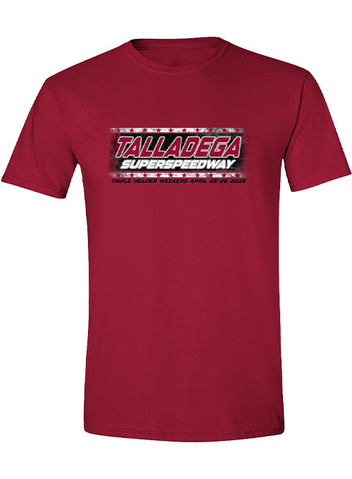 2026 Talladega Superspeedway Triple Header T-Shirt in Red - Front View