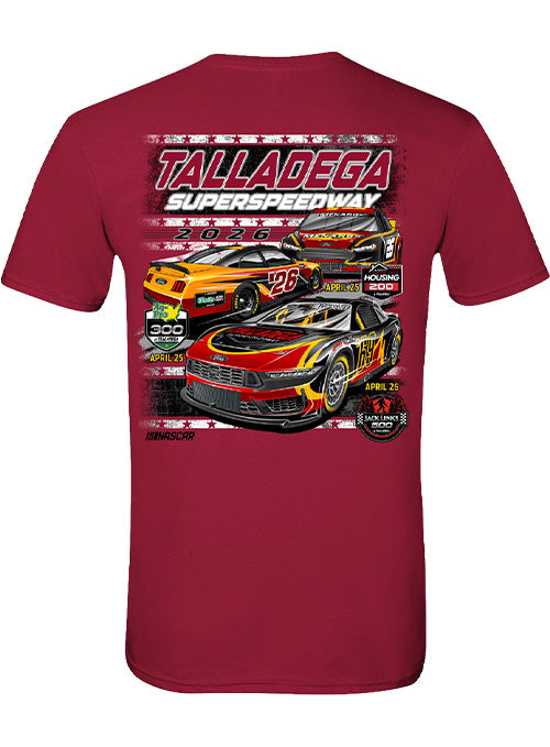 2026 Talladega Superspeedway Triple Header T-Shirt in Red - Back View