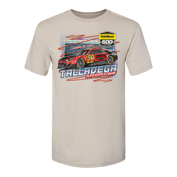 2026 Talladega Superspeedway Event T-shirt in Tan - Front View