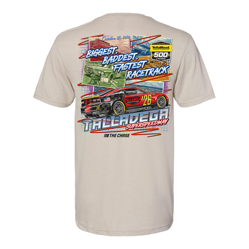 2026 Talladega Superspeedway Event T-shirt in Tan - Back View