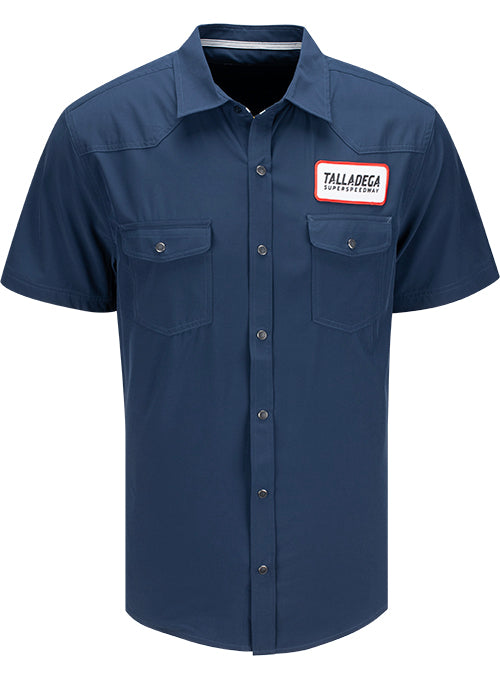 Talladega Flag & Anthem Longmont Western Shirt In Blue - Front View