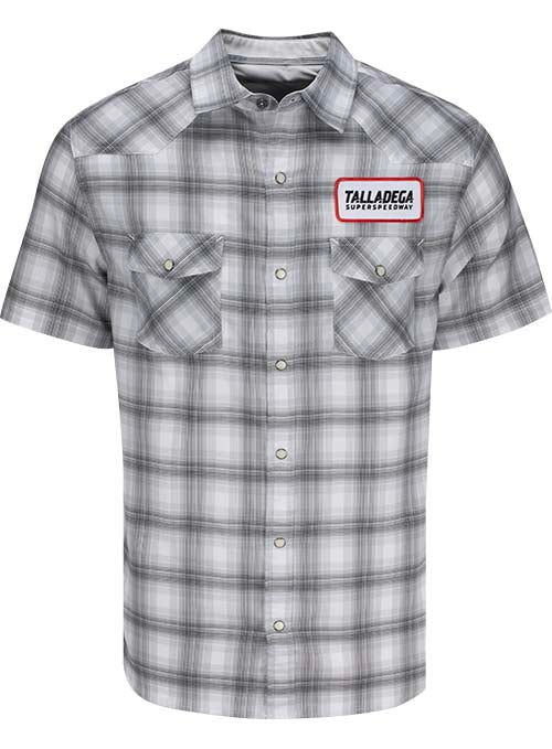 Talladega Superspeedway Flag & Anthem Buffs Western Plaid Button-Up Shirt