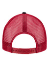 Talladega Retro Denim Hat in Red and Black - Back View