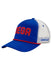 Talladega Americana Rope Hat in White and Blue - Angled Left Side View