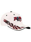 Talladega Checkered Hat in White - Angled Right Side View