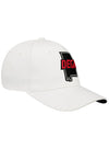 Dega Flex Fit Hat in White - Angled Right Side View