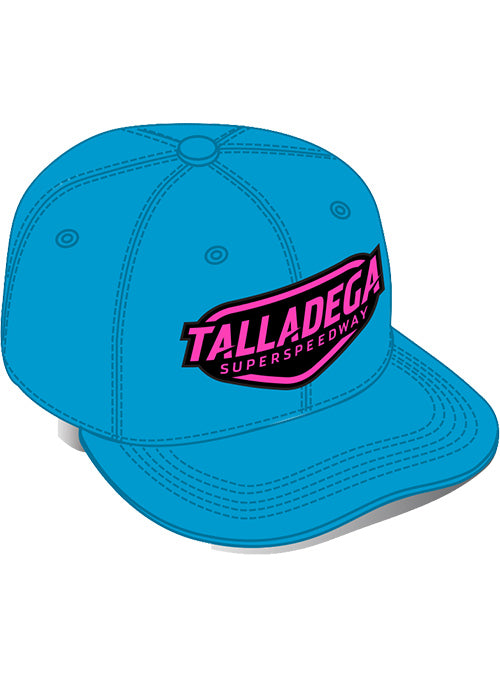 Talladega Superspeedway Neon Flatbill Hat in Blue  - Front Right View