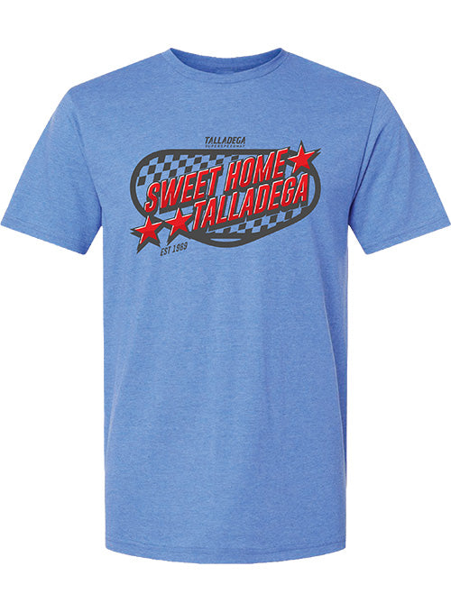 Talladega Superspeedway Track Outline T-Shirt in Blue - Front View