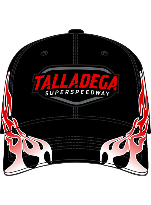 2026 Youth Talladega Superspeedway Flame Hat in Black - Front View