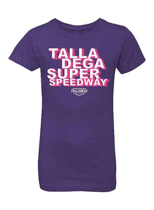 Youth Girls Talladega Glitter T-Shirt in Purple - Front View