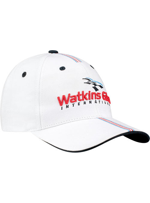 Watkins Glen International Striped Hat in White - Front right view