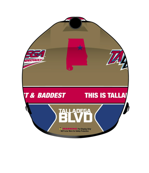 Talladega Superspeedway Mini Size Replica Helmet - Back View